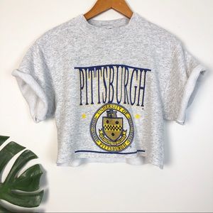SOLD• Vintage Cut-Off Crop Top University of Pitt